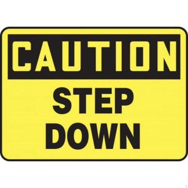 Accuform OSHA CAUTION SAFETY SIGN STEP DOWN MSTF650XL MSTF650XL - main